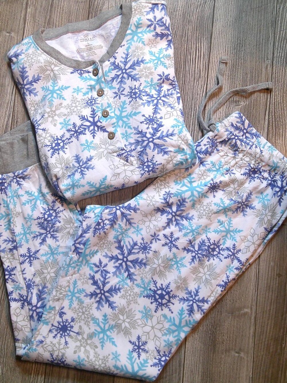 NEW "HONEST Baby Clothing" 2-Pc Soft ORGANIC COTTON Pajama Set for Mom Woman L